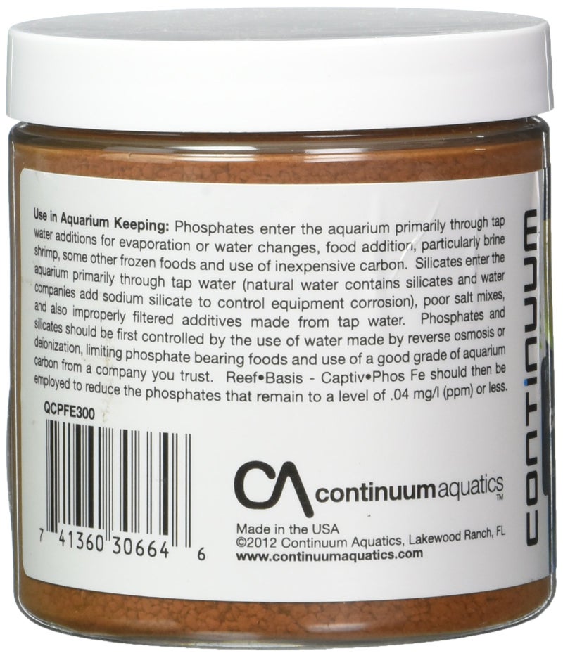 Continuum Aquatics Reef-Basis Captiv Phos Fe - Highly efficient ferric Oxide Filtration Media for Safe and Effective Phosphate Removal in Marine, Reef and Freshwater Aquaria 300-g - Image 3